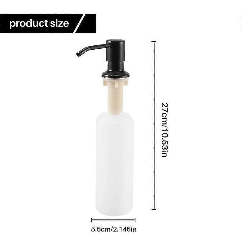 Handseifenspender Für Küchenspüle, 300 Ml, Plastikflasche, Gebürstetes Nickel, Unterkopf-flüssigseifenspender Für Badezimmer