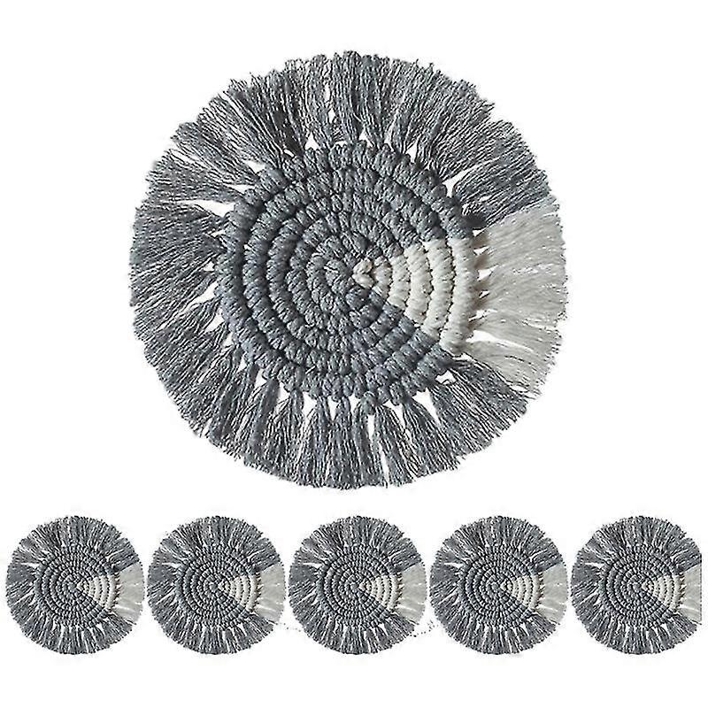 Gewebte Untersetzer – 6er-pack Baumwoll-untersetzer-set, Handgefertigt, Wasserdicht, Hitzebeständig, Runde Tischsets, Pla