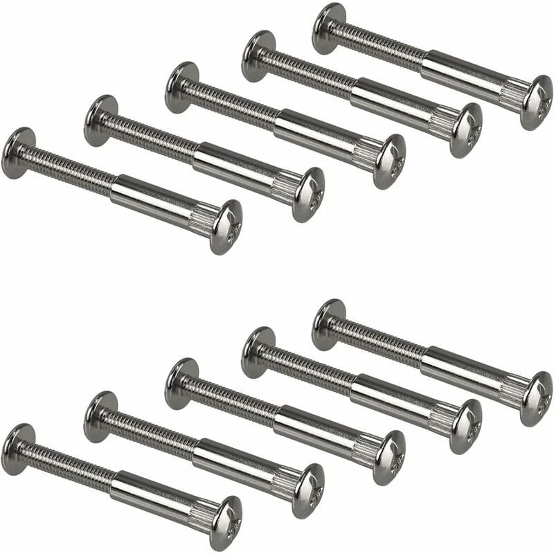 Verbindungsschrauben, Verbindungsschrauben Innensechskantschrauben Mit Gewinde Montageschrauben Professionelle Möbelschrauben Aus Vernickeltem Stahl Zum Verbinden Von Möbeln, M6 X 25 Mm, Starlight10 S
