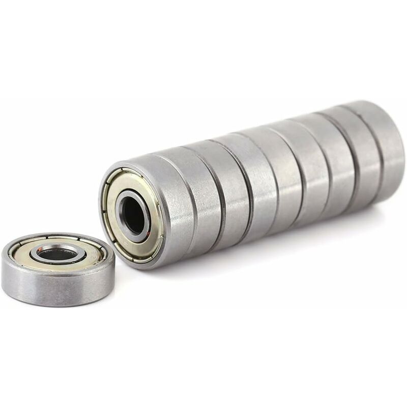 10 Stück 626zz Doppelt Abgedichtete Kugellager, Metallgeschützte Flanschlager, Mehrzweck-kohlenstoffstahl, 6 X 19 X 6 Mm