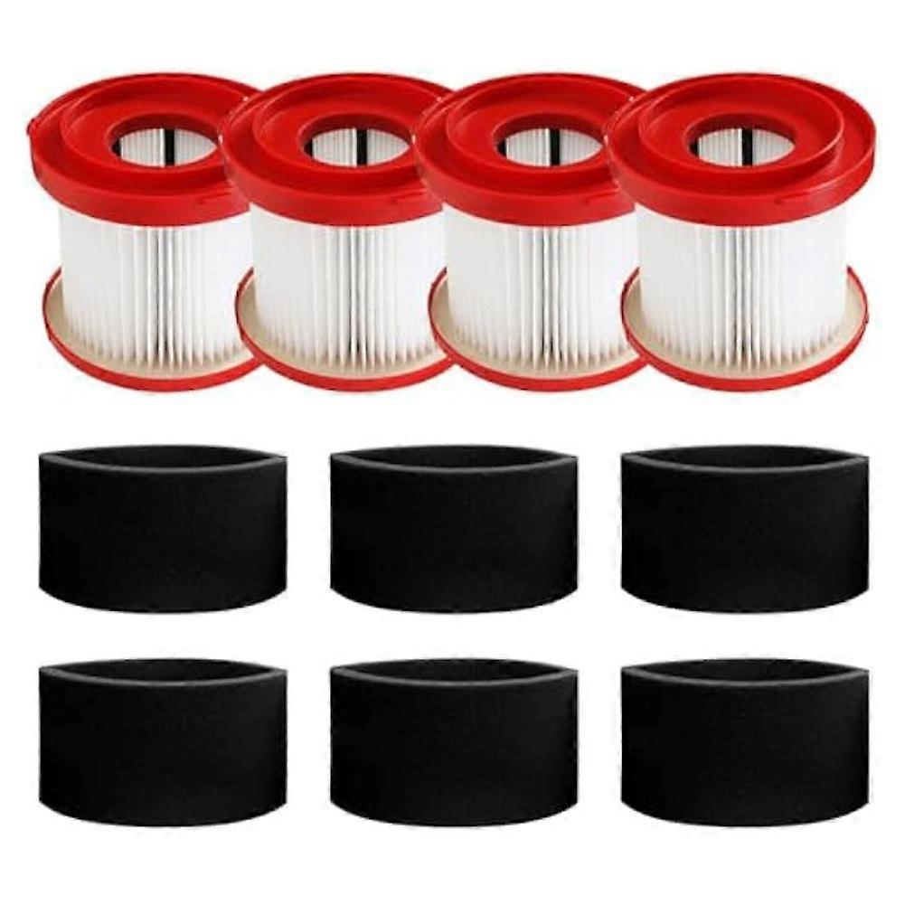 4 Filter 49-90-1900 Und 6 Schwammfilter 49-90-2015 Für Milwaukee Wet Dry 2 Gallon Akku-hochdruckreiniger 0880-20