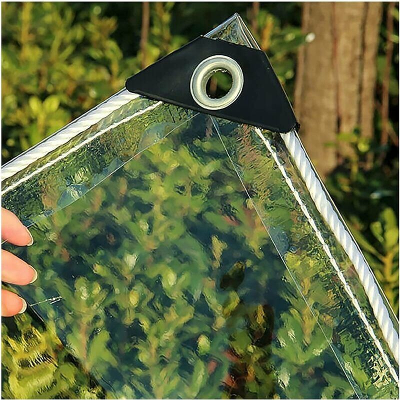 Transparente Plane Mit Ösen, Strapazierfähige Pvc-pergola-terrassendachplane, 360 G/m², Industrieplane, Durchsichtige Kunststoffplane, Wasserdicht, 0,35 Mm, 2 X 2 M,