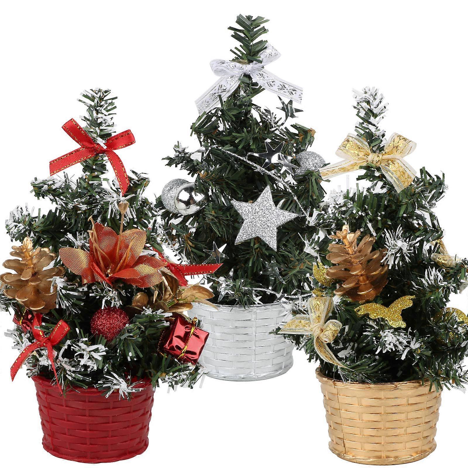 Packung Mit 3 Kleinen Mini-weihnachtsbäumen, Künstliche Weihnachtsbäume Für Tischdekoration, Schreibtischdekoration