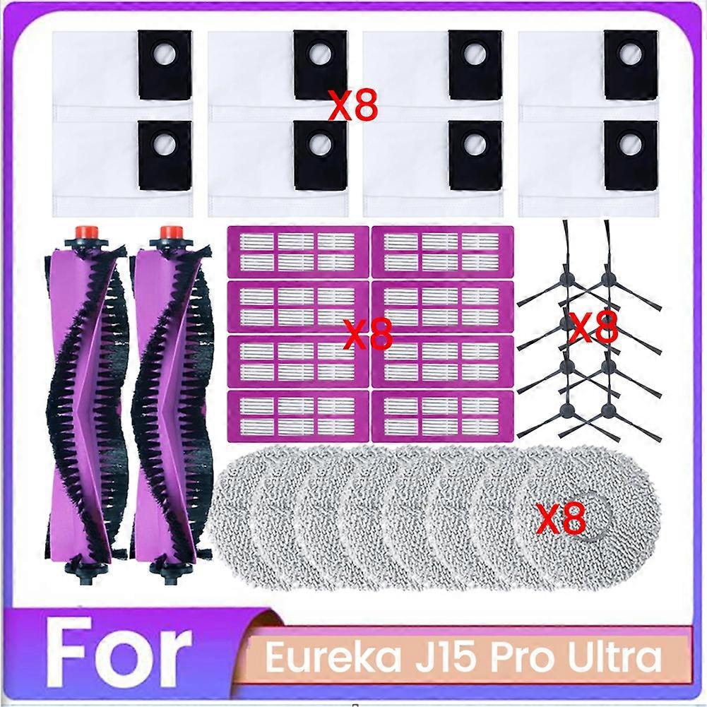 Packung Mit 34 Teilen Für Den Staubsauger Eureka J15 Pro Ultra: Ersatzteile, Hauptbürste, Hepa-filter, Wischtuch Und Staubbeutel.