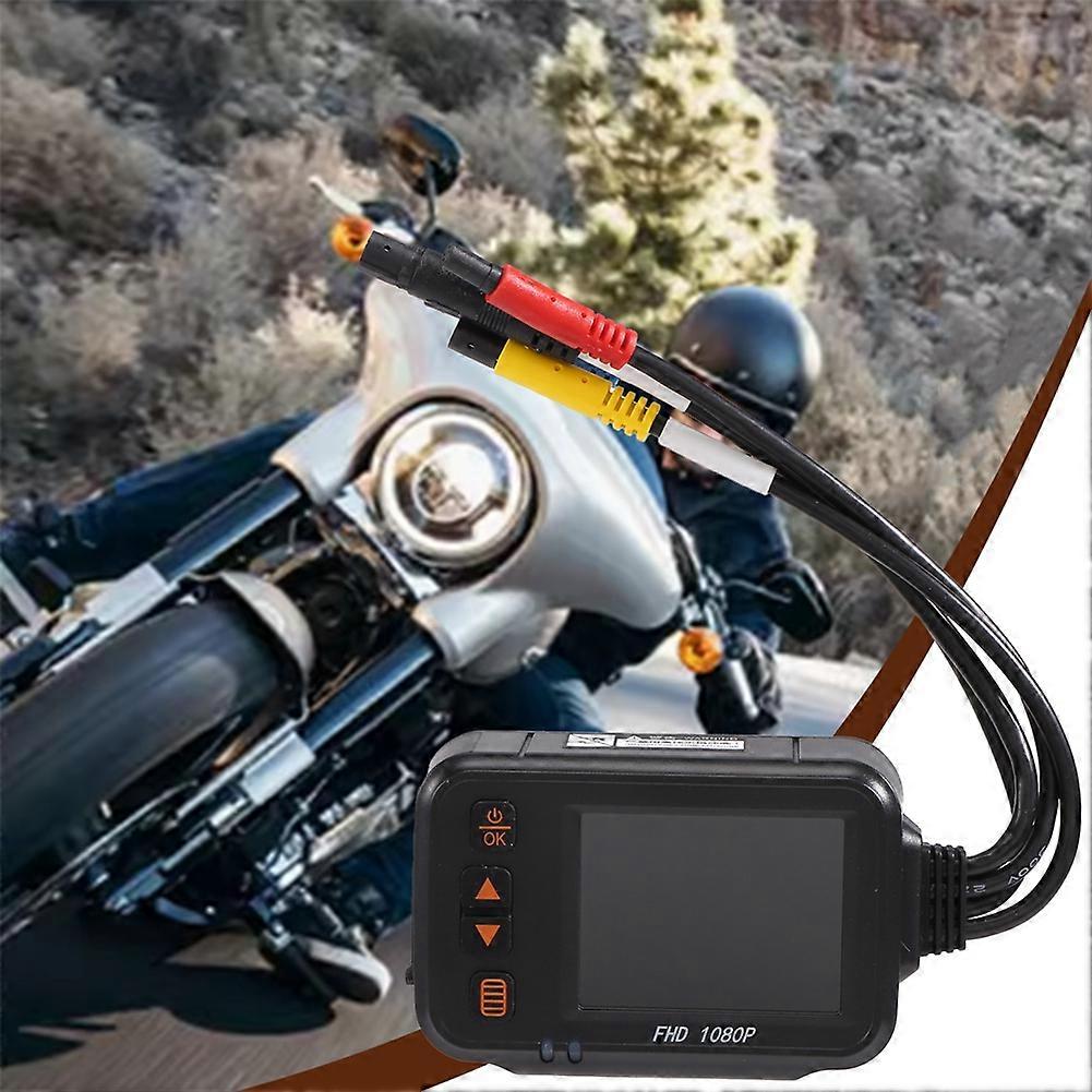 Motorrad-dash-kamera Mit 2-zoll-ips-bildschirm, Ahd 1080p + 720p Dual-auflösung, G-sensor Und Parkmodus.
