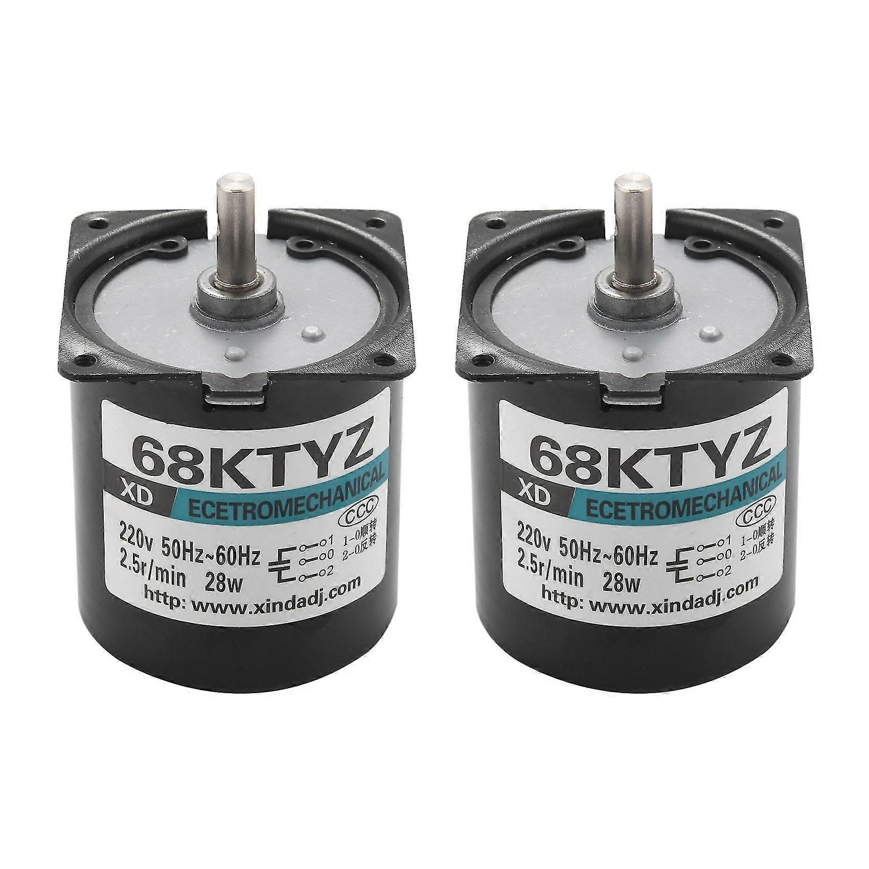 2 Stück 68 Ktyz Ac 220 V 28 W 2,5 U/min Großes Drehmoment Mini-getriebemotor Permanentmagnet-synchron-getriebemotor