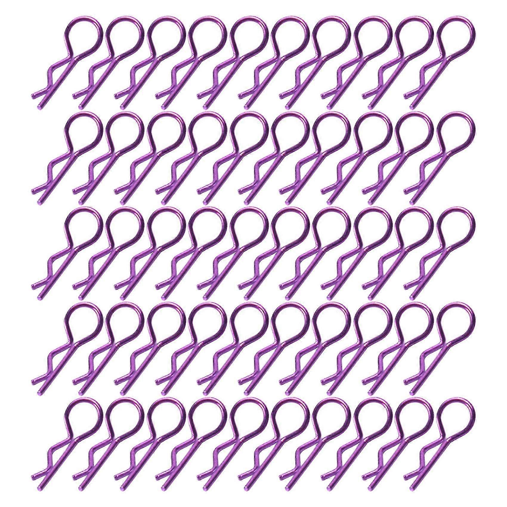 Rc Karosserie-clips, Gebogen, Elastisch, R-stifte, Schwarz, Ersatzteile Für 1/8 Rc, Violett, 50 Stück