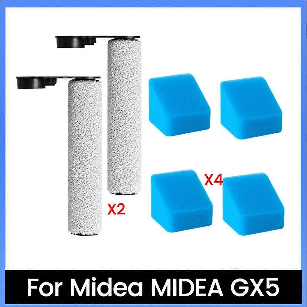 Packung Mit 6 Ersatzteilen Für Midea Gx5 Bodenreiniger: Zubehör, Hauptwalze, Filter Und Schwamm.