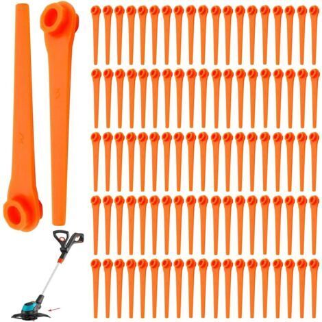 100 Stück Kunststoff-ersatzklingen Für Gardena 9823 9825 9820 9821 Rasentrimmer-freischneiderklingen 70 Mm