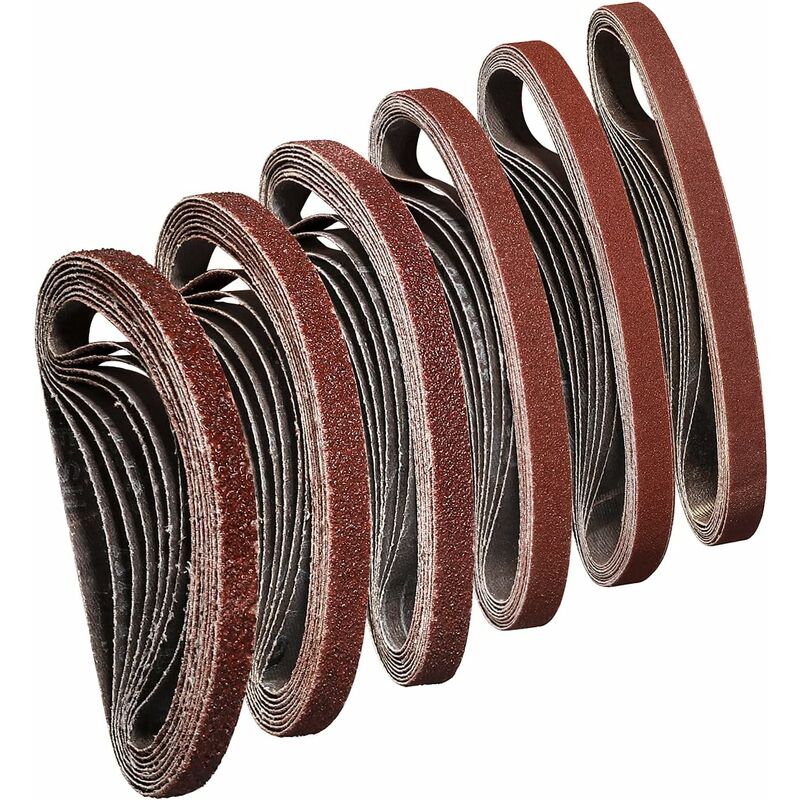 Belt 10x330 Mm Schleifband 40/60/80/120/180/240 Zum Schleifen, Polieren Und Entstauben, Ideal Für Holz (48 Stück)