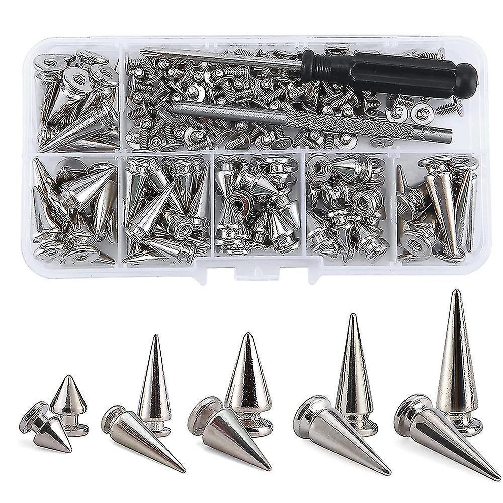 70 Sets Silberne, Gemischte Spikes Und Nieten, Kegelfang-spikes, Leder-set Für Kleidung, Schuhe, Gürtel D