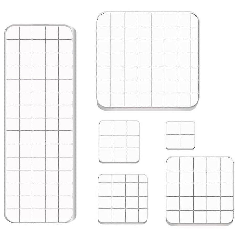 6 Stück Transparente Acryl-stempelblöcke Mit Gitterlinien Für Scrapbooking Und Bastelarbeiten