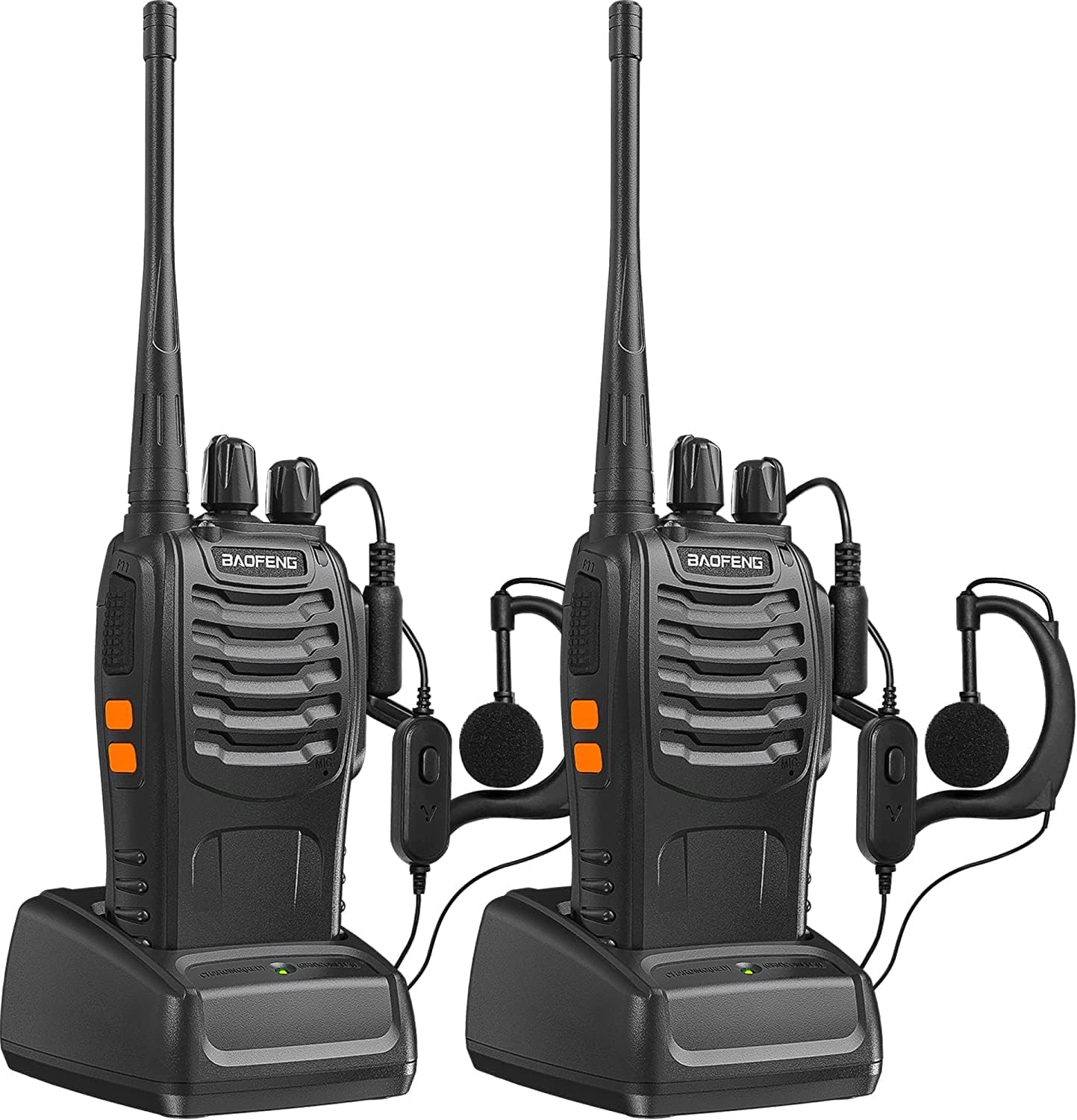 Bf-88e 2800 Mah Walkie-talkies Mit Langer Akkulaufzeit, Europäischer Standard, Schwarz (2er-pack)