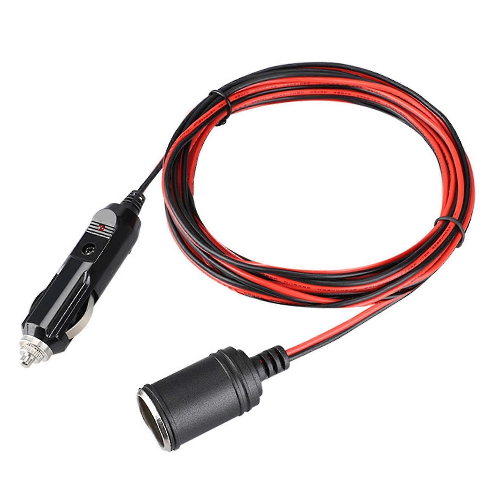 Robustes Stromkabel Für Zigarettenanzünder, 12 V, 24 V, 15 A, Männlich/weiblich, Mit Sicherung, 3,6 M