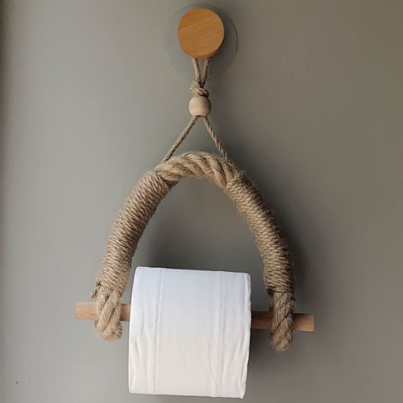 Toilettenpapierhalter, Handtuchhalter Aus Hanfseil Für Bad Und Küche, Toilettenpapierrollenhalter (jutefarbe)