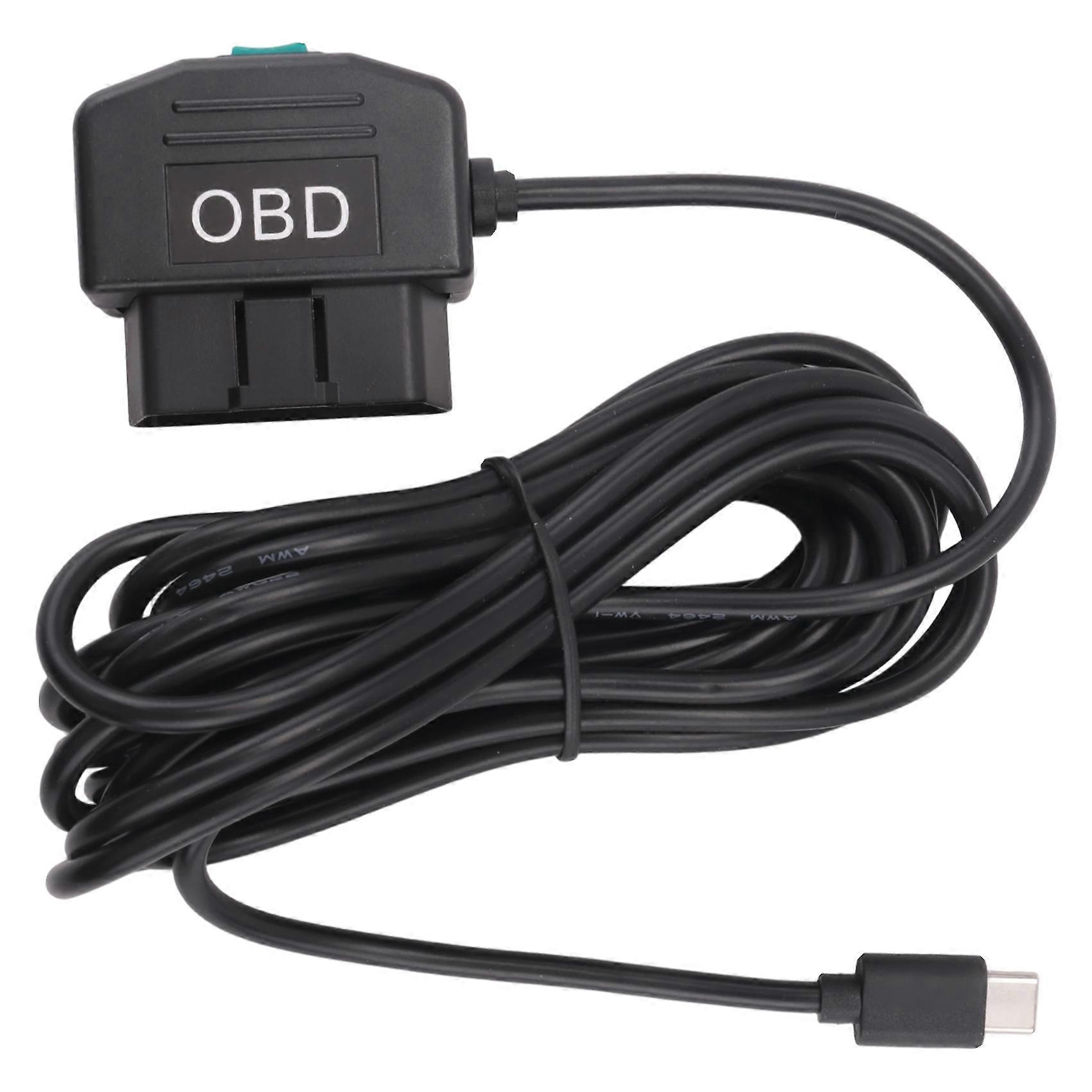 Obd-verbindungsset Für Dash-kamera, Usb-typ-c-verbindungsset Mit Obd-stromkabel Für Dash-kamera 12–24 V Bis 5 V/3 A