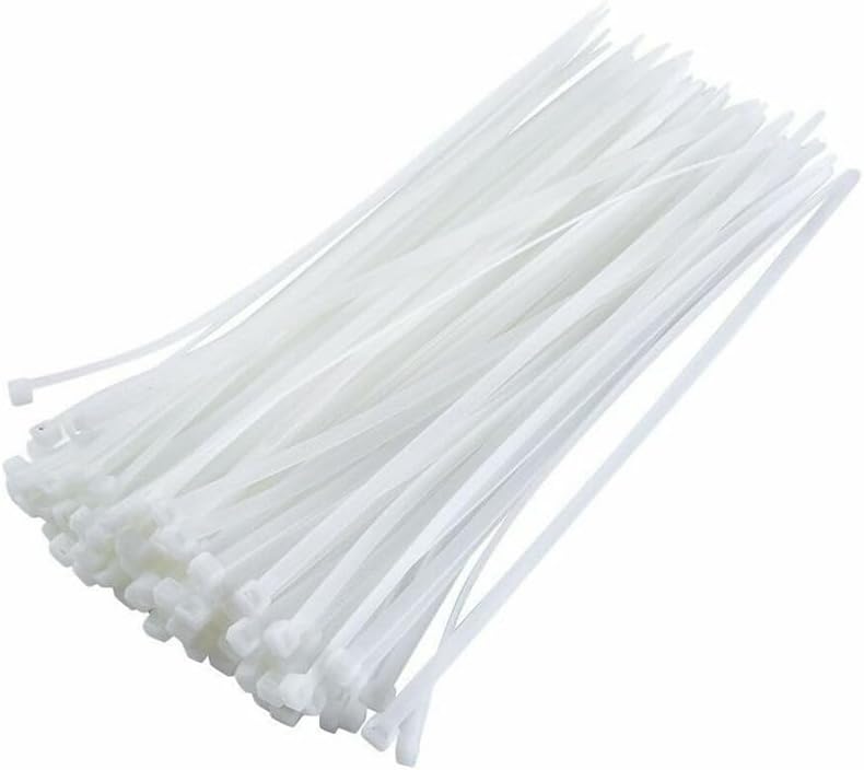 Packung Mit 100 Weißen Universal-kabelbindern, 40 Cm X 7,6 Mm – Kabelbinder Und Clips Aus Kunststoff – Effektive Und Robuste Lösungen Für Das Kabelmanagement – Hochwertige Weiße Kabelbinder
