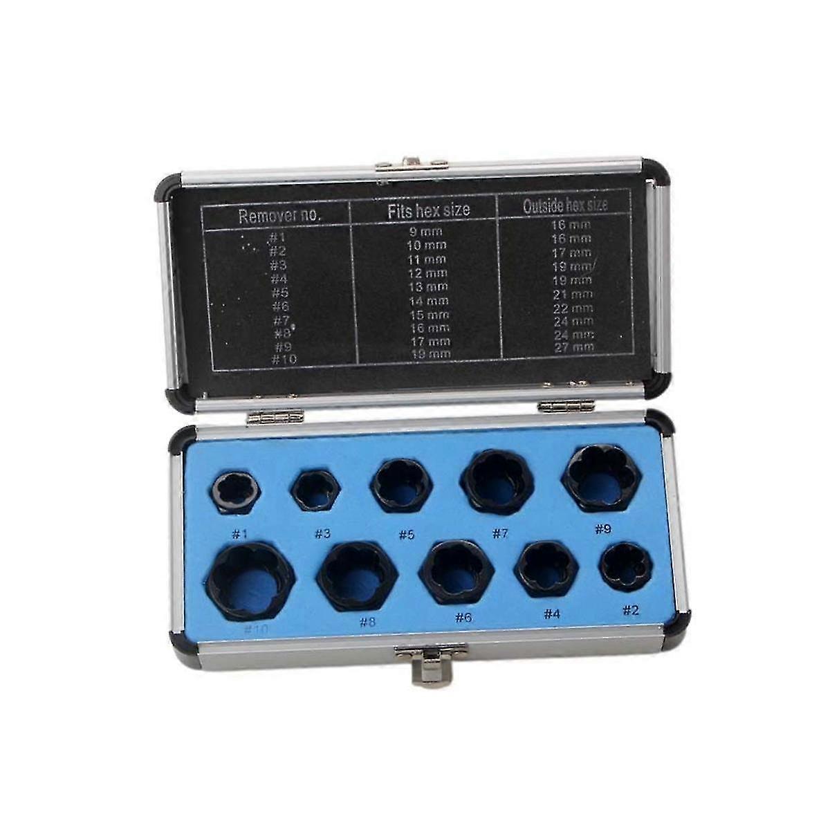 10 Teile/satz Gebrochene Mutter Extractor Aluminium Box Gebrochenes Gewinde Bolzen Extractor Kopf Nehmen Hex T Schraube