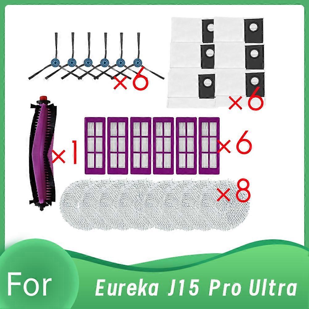 27-teiliges Set Für Den Roboterstaubsauger Eureka J15 Pro Ultra Mit Automatischer Entleerung: Seitenbürste, Walze, Hepa-filter, Reinigungstuch Und Staubbeutel.