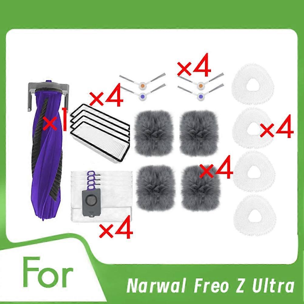 21 Stück Für Narwal Freo Z Ultra Staubsauger Zubehör Roller Seitenbürste Hepa Filter Mopp Pad Staubbeutel
