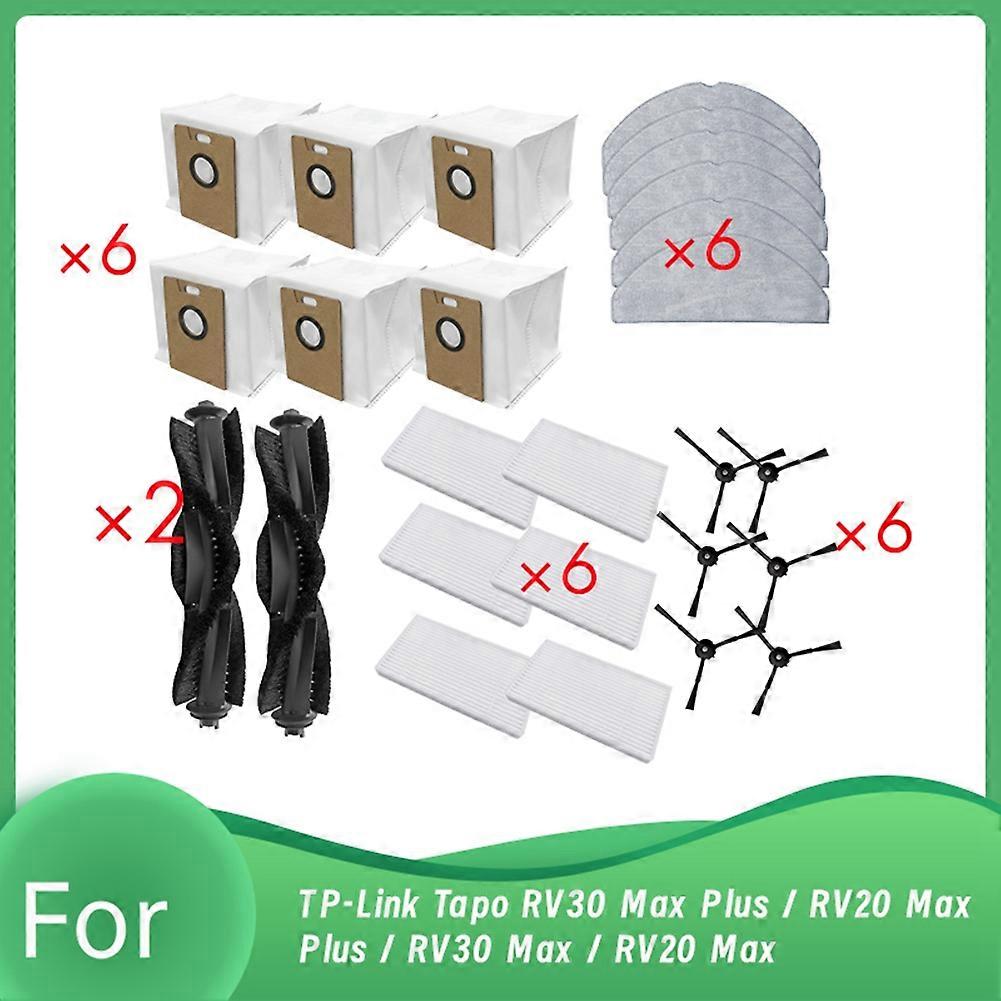 Für Rv20 Max Plus / Tp-link Tapo Rv30 Max Plus / Rv30 Max / Rv20 Max Roboterstaubsauger: Hauptseitenbürste, Reinigungsfilter, Staubbeutel