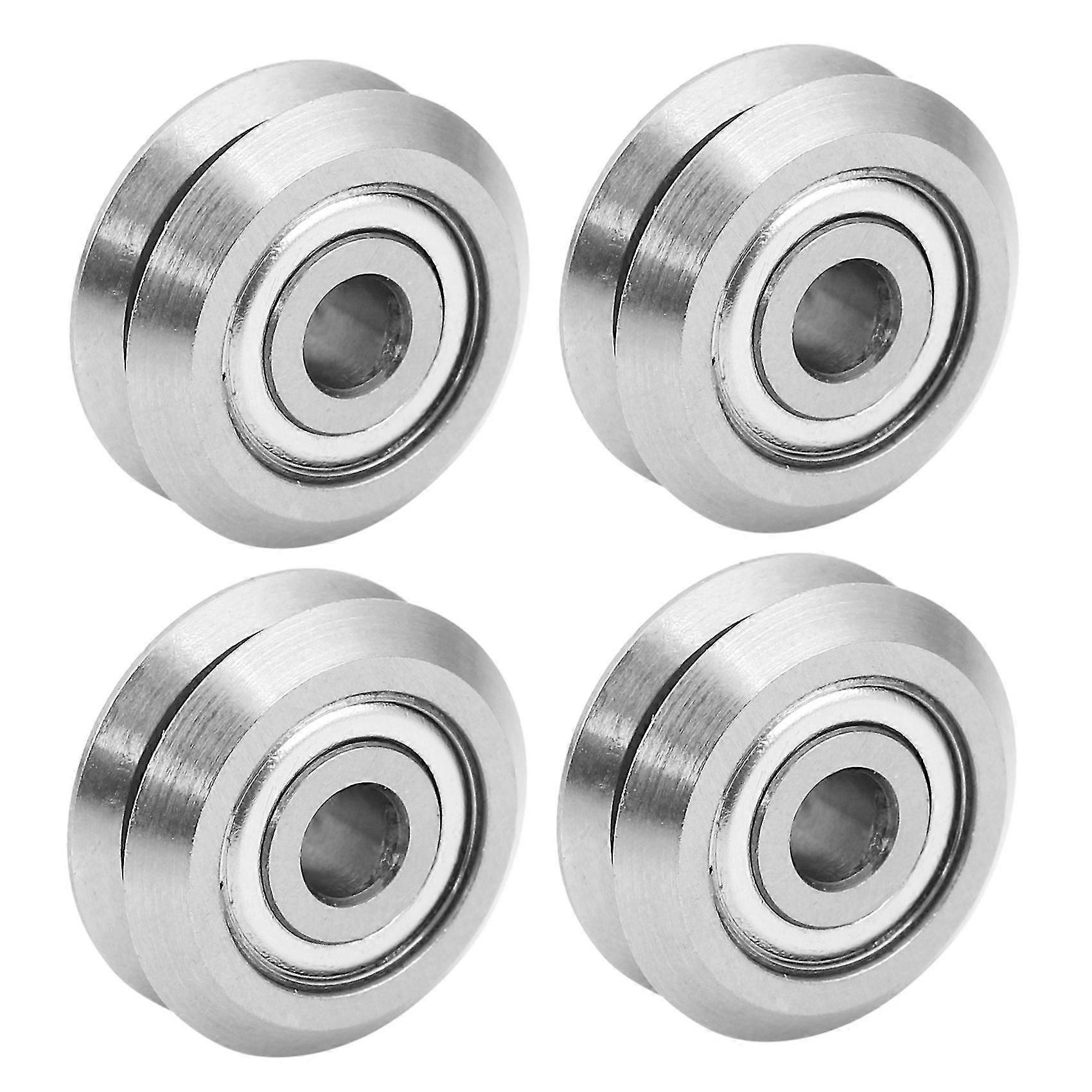 4x W1 Deep V Groove W-rail Guide Line Track Pulley Rollers Kugellager Stahl Modell: W1