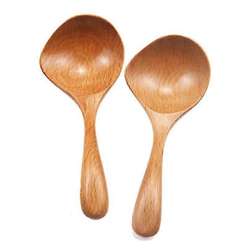 2 Stück Suppenkelle Aus Holz Mit Langem Griff, Großer Löffel, Holzlöffel, Küchen-servierlöffel, Reissuppe Für Snac