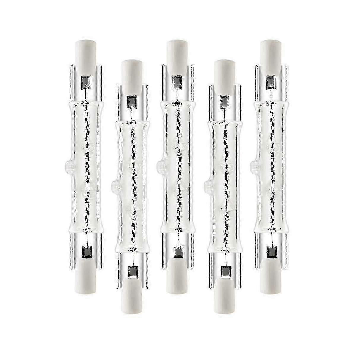 Packung Mit 5 Linearen Halogenlampen R7s 118 Mm 300 W 230 V, R7s, Kompatibel Mit Dimmbaren Halogenlampen