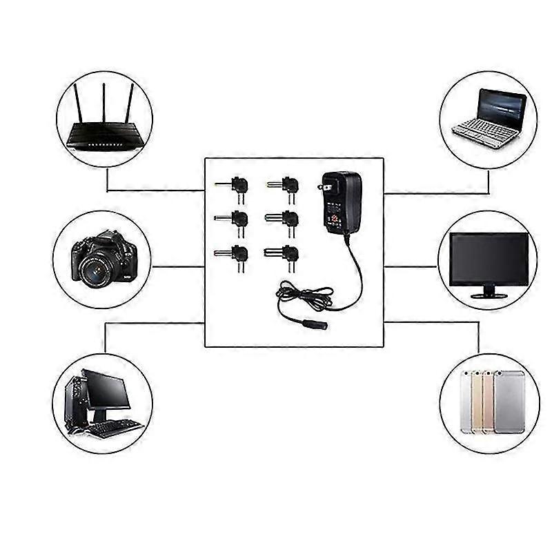 30w 3v 4,5v 5v 6v 7,5v 9v 12v Ac/dc Adapter Einstellbare Netzteil Adapter Usb Universal Ladegerät Schalter