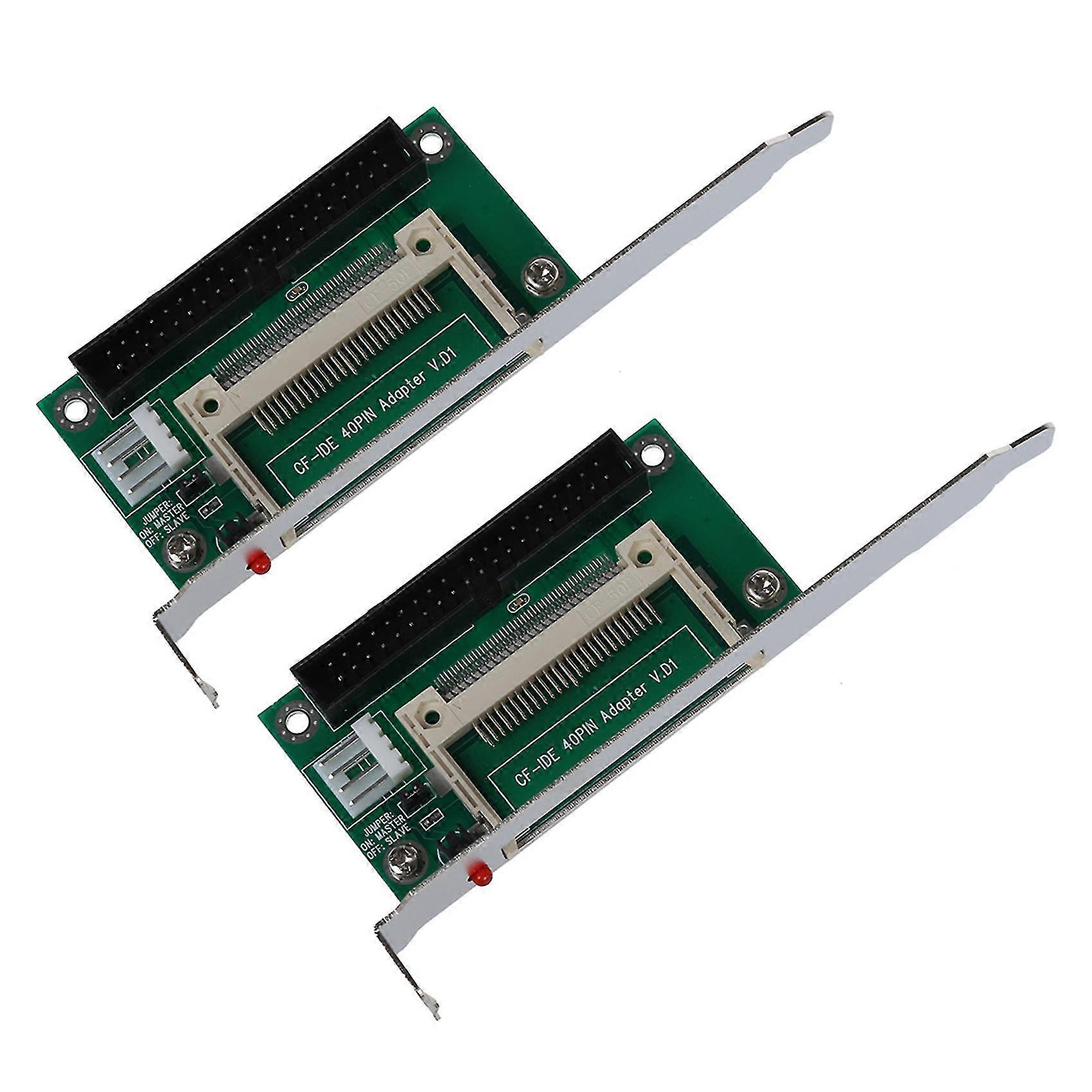 2x Cf-flash-karte Auf 40 Pins Ide 3,5-zoll-stecker-konverter-adapter Mit Halterung