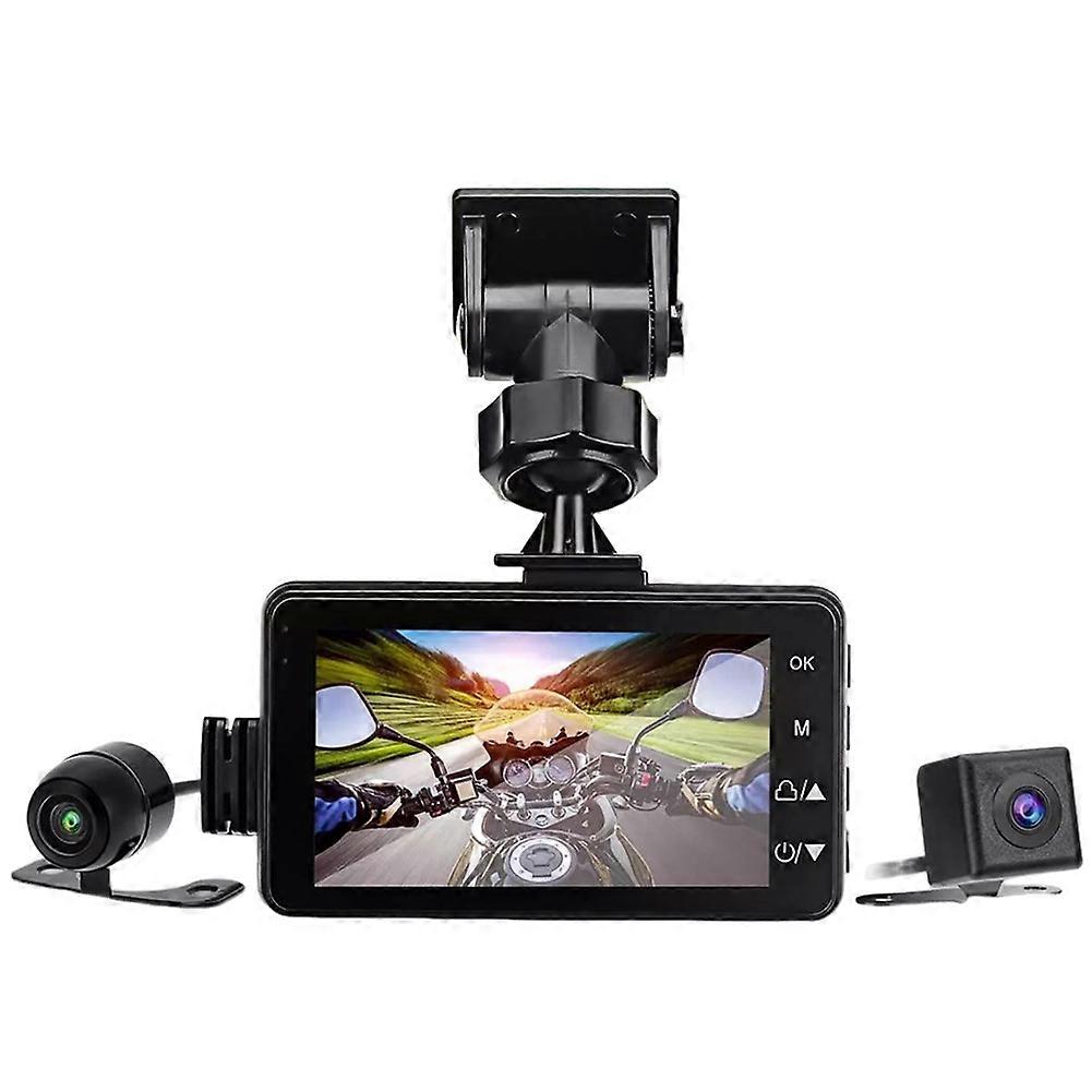 Motorrad-dvr-dash-kamera Mit Vorder- Und Rückkamera, Dual-video-loop-aufnahme, Wasserdicht, Für Motorradfahren.