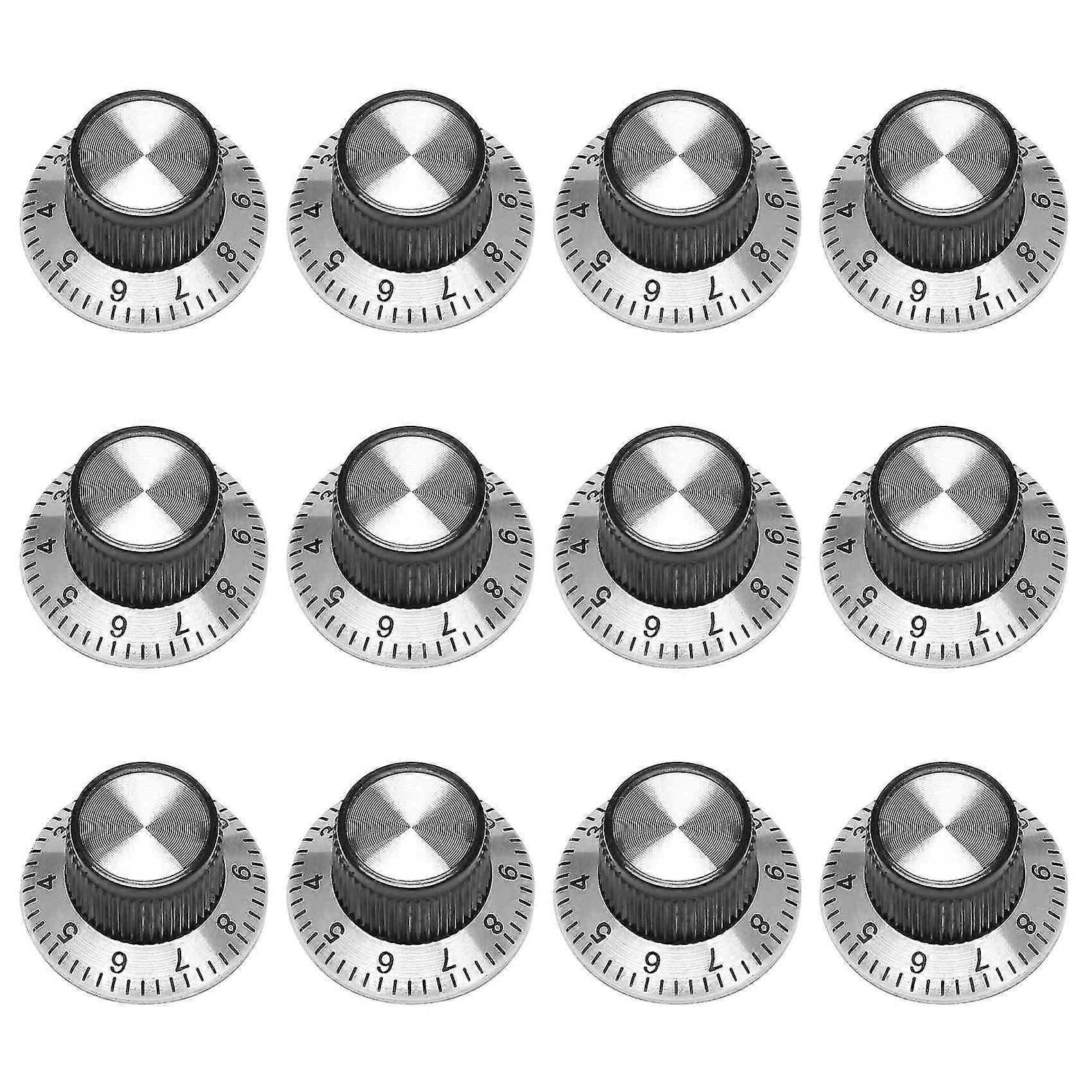 12-teiliger Potentiometerknopf Aus Metall Mit Drehteller 0-9 Für 6-mm-wellenknopf