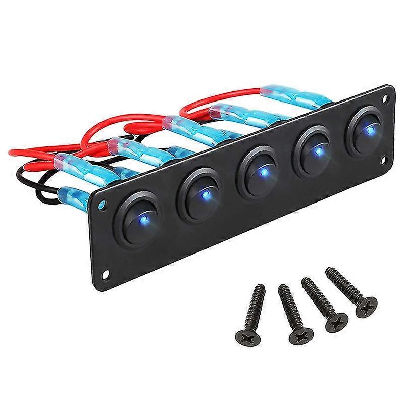 Er S Panel Mit 5 Vorverdrahteten Ein-/aus-wippschaltern Für Auto, Fahrzeug, Anhänger, Lkw S, 12 V, 24 V