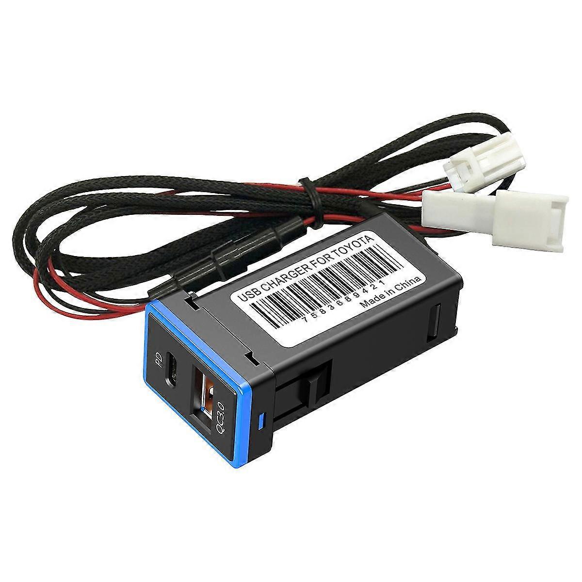 Qc 3.0 Dual-port-autoladegerät Mit Usb-typ-c-schnellladebuchse Für