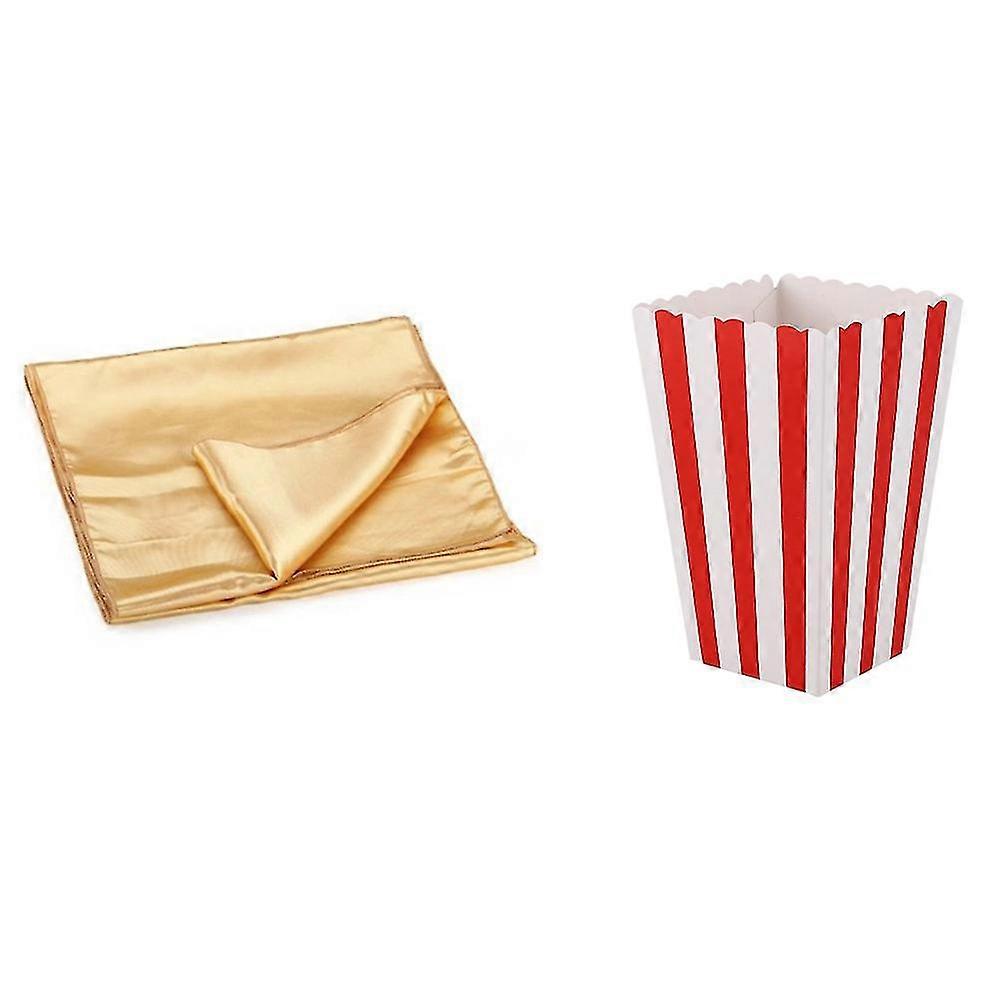 1 X Tischläufer, Tischdecken-mittelstück In Satiniertem Gold, 30 X 275 Cm Und 12 Streifen, Kino-leckerli, Kleine Süßigkeiten