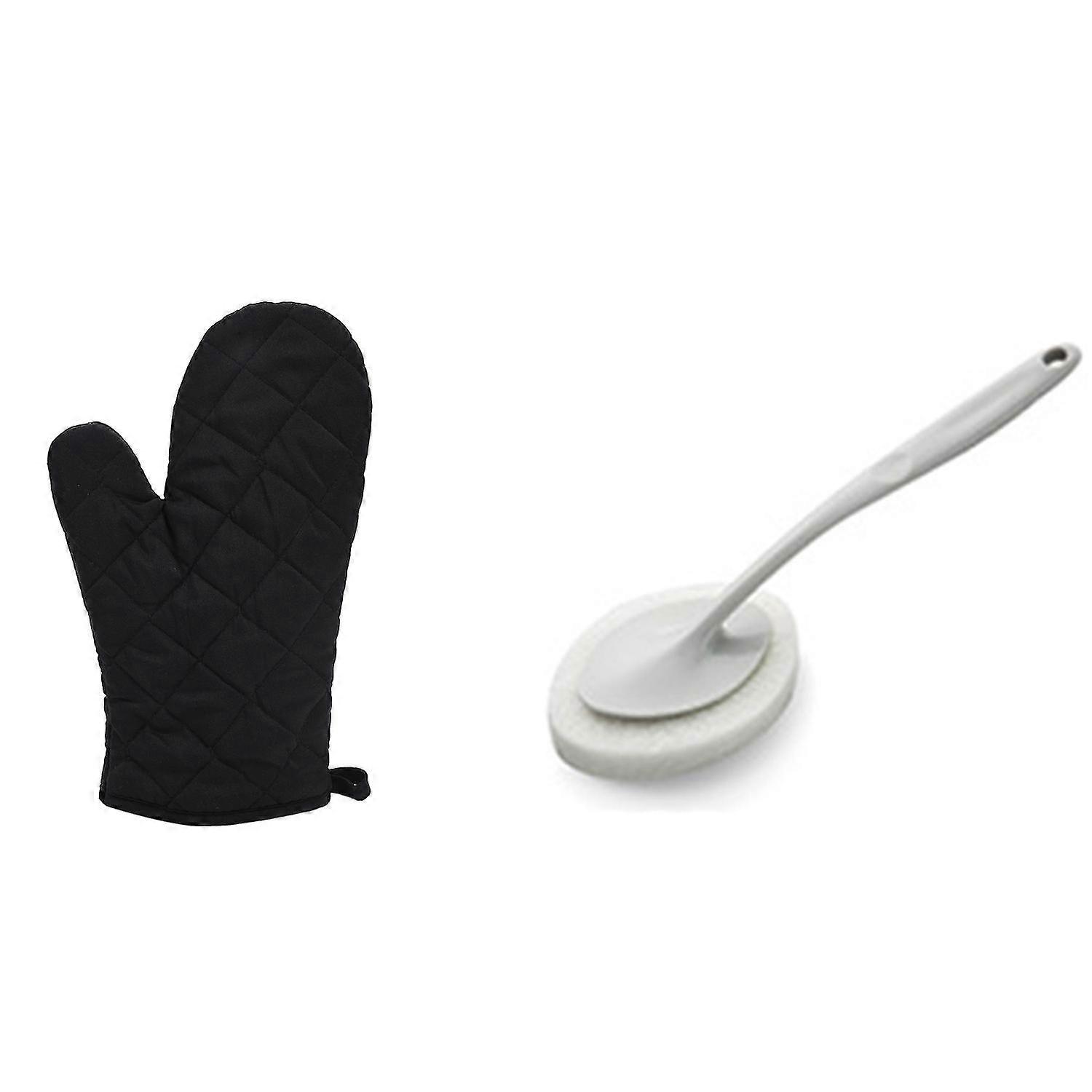 1 Paar Hitzebeständige Baumwoll-ofenhandschuhe Von Craft Mit Langem Griff, Magischer Radiergummi, Bürstenschwamm