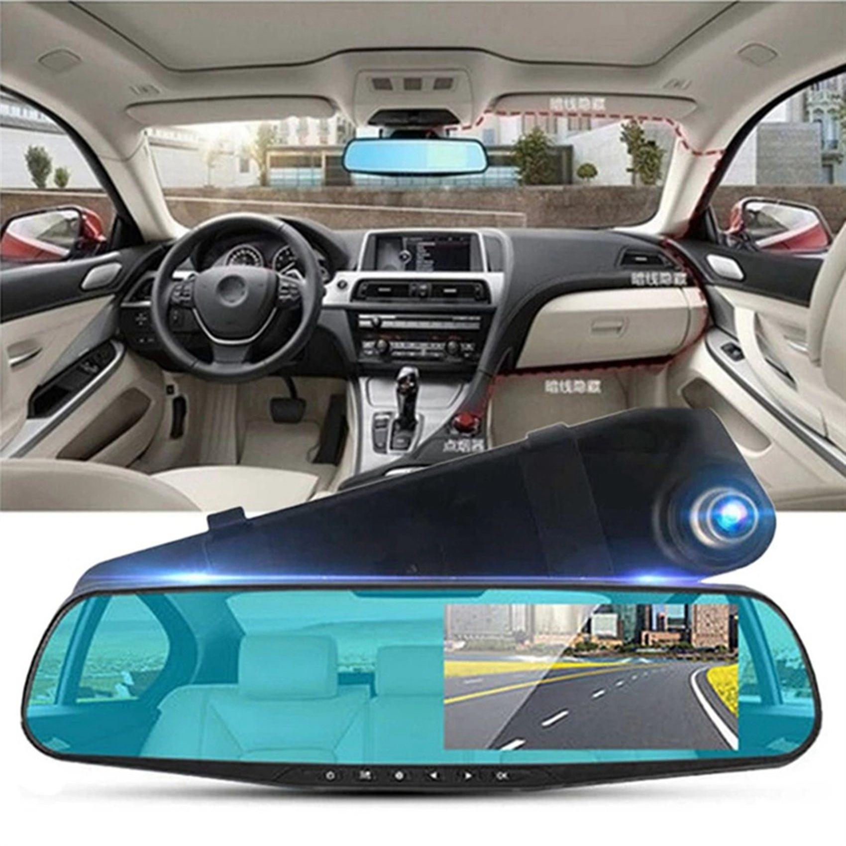 4,3-zoll-auto-dvr-rückspiegel-fahrvideorecorder Dual-lens-dash-kamera 1080p Ips Vorne Und Rechts