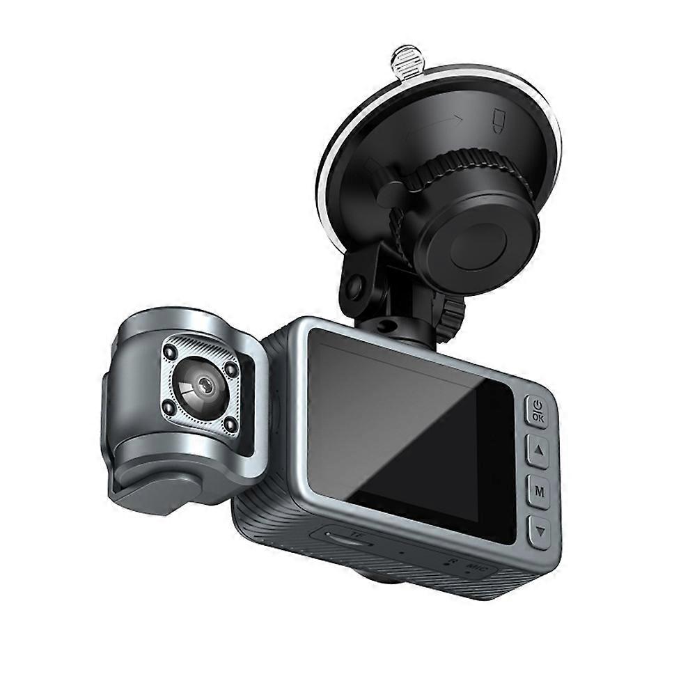 2k Hd 2-zoll-dashcam Mit Drei Objektiven, Wlan Und Dvd Zur Fahrzeugsicherheitsüberwachung.