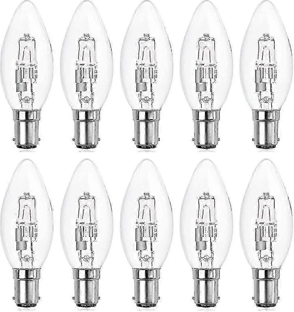 Packung Mit 10 B15d-halogenlampen, Dimmbar, 42 W, C35-halogenlampe, 42 W B15d, Eco-halogenlampen, B15d, Kerzen, Glühbirnen, Kleiner Bajonettverschluss