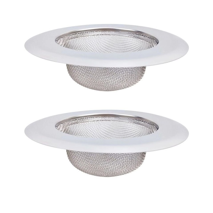 2er-set Edelstahl-spülbeckensiebe Zum Schutz Des Abflusses, Nuodwell, Rost- Und Korrosionsbeständig, Ergonomisches Design, Für Badewanne, Boden, Badezimmer Oder Küche, Chromsilber
