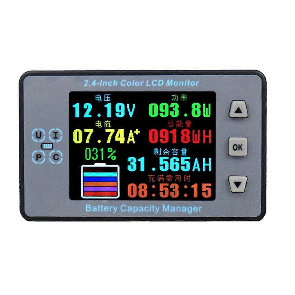 Batteriekapazitätsmesser, Coulomb-messgerät, Bluetooth-amperemeter, Voltmeter Mit 2,4-zoll-farbbildschirm Für Elektroautos Und Wohnmobile