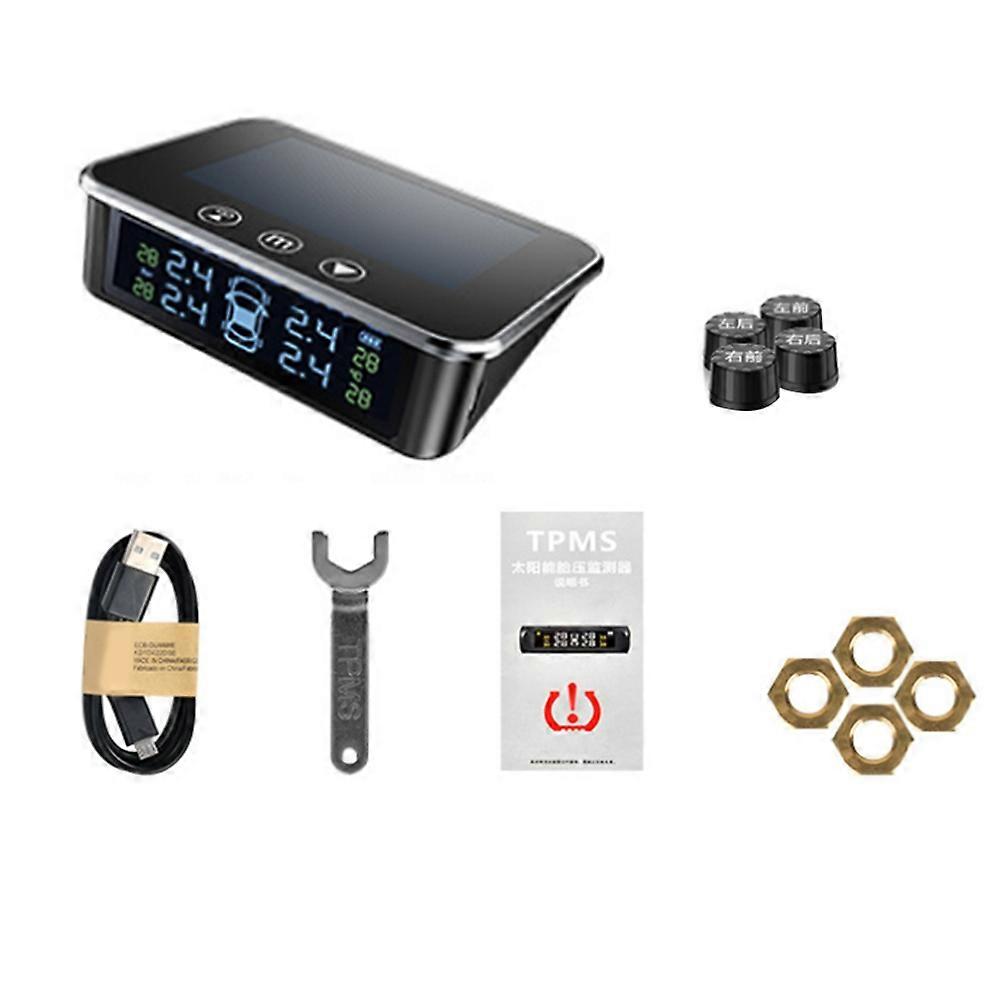 Auto Externe Reifendrucksensoren Solar Power Tpms Reifendruckkontrollsystem Reifenalarm Digitales Lcd-display