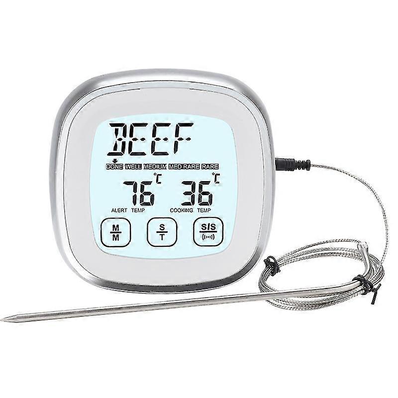 Digitales Fleischthermometer Für Grillöfen, Kochtemperaturanzeige Mit Metalldraht