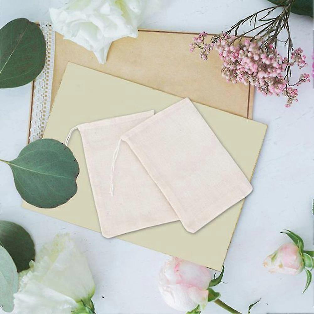 50er-pack Baumwoll-musselin-beutel, Mehrzweck-beutel Mit Kordelzug, Für Tee, Schmuck, Hochzeit, Party, Gastgeschenke, Aufbewahrung