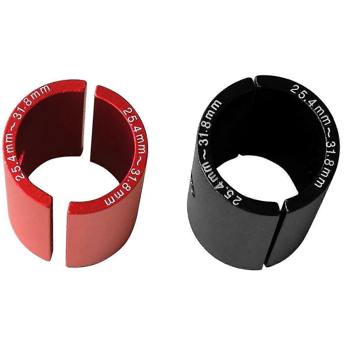 2set Bike Guidon Bar Shim Spacer Stem Reducer Taille Réduction Bushing Sleeve 25,4mm À 31,8mm Schwarz