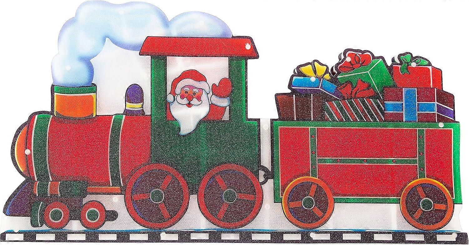 Aura Weihnachtsbaum-fensterlampe / Weihnachtsdekoration Für Den Innenbereich / Batteriebetrieben / 45 Cm X 24 Cm, (weihnachtsmann Im Zug)