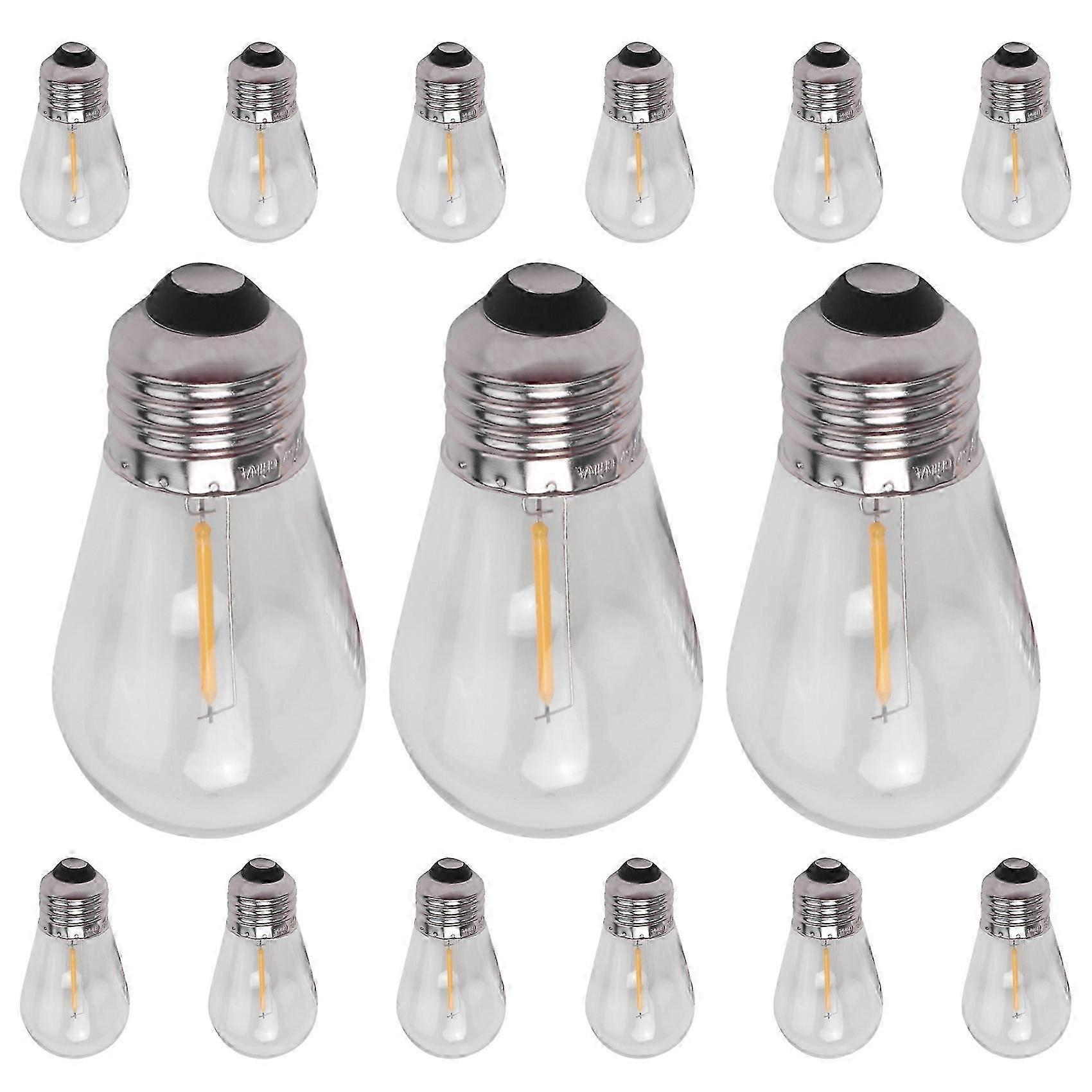 15er-pack 3-v-led-s14-ersatzlampen, Bruchsichere Solarkabel-glühbirnen Für Den Außenbereich, Warmweiß