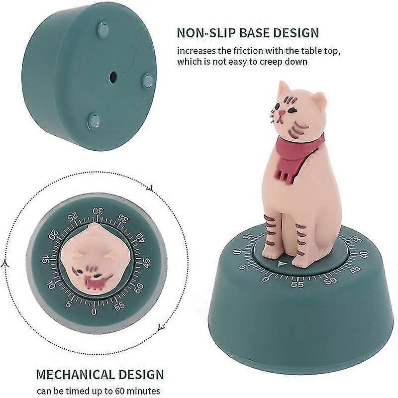 Katze Küchentimer Kochen Countdown Mechanischer Timer Alarm Erinnerung Kätzchen Kätzchen Figur Ornament Gr