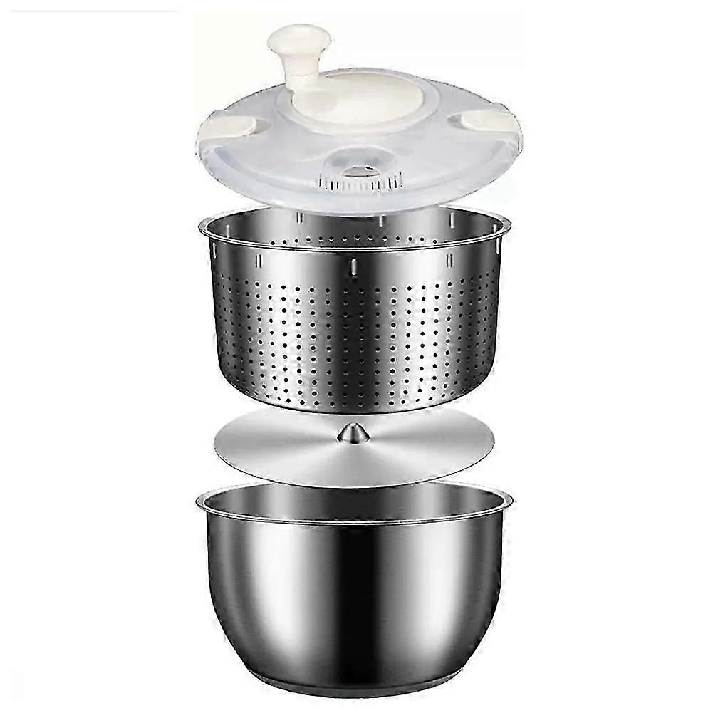 6l Edelstahl-salatschleuder, Große Gemüsewaschmaschine Mit Pp-deckel Für Obstwaschmaschine, Gebratene Nudeln, S