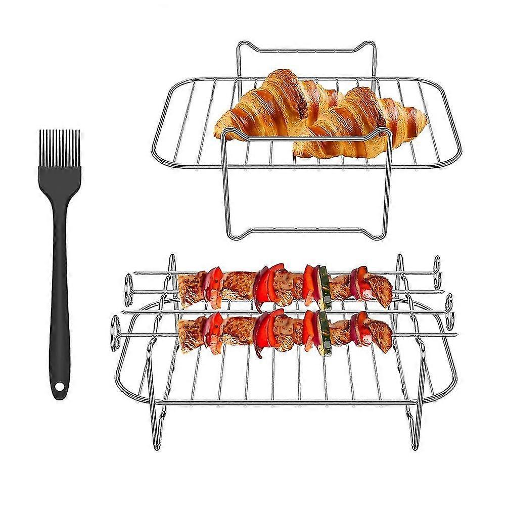 Gestell, Doppelschichtgestell, Mehrzweckzubehör Mit 4 Grillstäben, Ölbürste